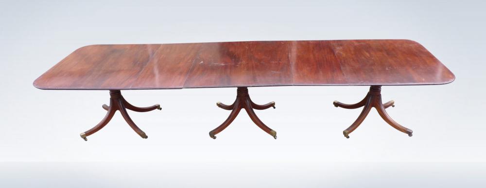 Regency Pedestal Dining Table Triple Pedestal Mahogany To Seat Up To 16 People